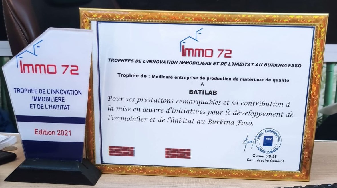 Immo 72, édition 2021 : BATILAB distinguée pour la qualité de ses matériaux